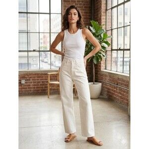 NEW Madewell Women’s The DADJEAN Tile White Wide Leg Size W28xL28 High Rise
